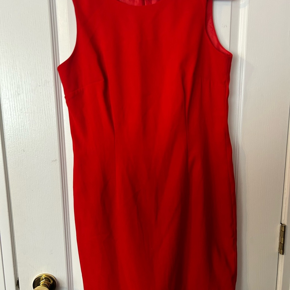 Retro Red Pencil-Cut Dress